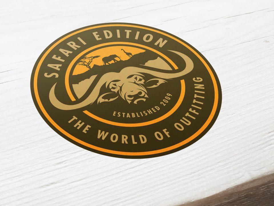 Safari Cape Buffalo Outfitter Logo Design